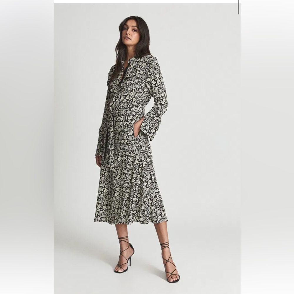 Reiss Micah Regular Floral Printed Midi Dress